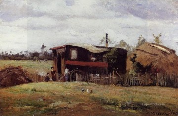 Camille Pissarro Painting - el carro bohemio 1862 Camille Pissarro